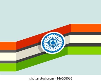 Indian Independence Day or Republic Day concept with creative illustration of flag.
