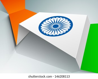Indian Independence Day or Republic Day concept with creative illustration of flag.