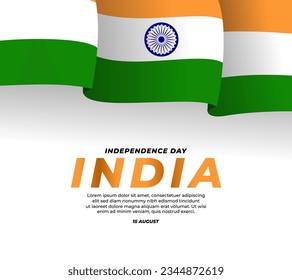 Vector de plantilla del día de la independencia india. Feliz día de la independencia Diseño de plantillas de vectores de India Diseño Ilustración. Imagen vectorial del 15 de agosto Día de la Independencia Feliz de la India. Vector de India.