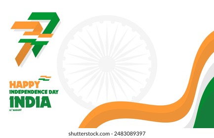 Indian independence day theme background design with copy space, perfect for office, company, school, social media, advertising, sales, printing and more