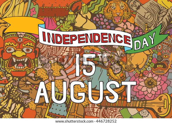 indian-independence-day-theme-national-symbols-of-15-august-india-card-with-text-vector-type