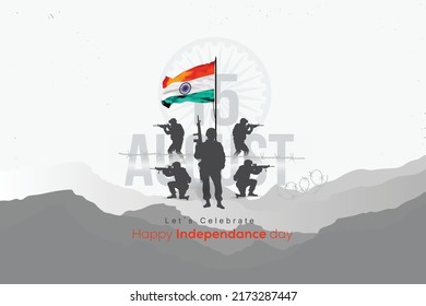 Día de la Independencia India vectorial ilustración de la armada india vectorial con bandera nacional