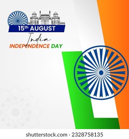 Indian Independence Day Vector Illustration Hand Drawn creative with Flag. Independence day India.