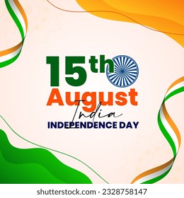 Indian Independence Day Vector Illustration Hand Drawn creative with Flag. Independence day India.