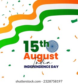 Indian Independence Day Vector Illustration Hand Drawn creative with Flag. Independence day India.