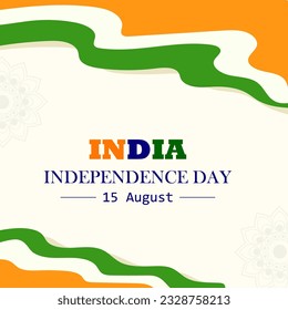 Indian Independence Day Vector Illustration Hand Drawn creative with Flag. Independence day India.