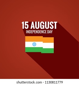 Indian Independence Day vector with text 15th August