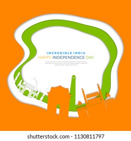 Indian Independence Day vector with text 15th August