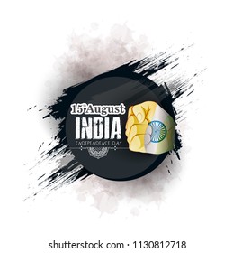 Indian Independence Day vector with text 15th August