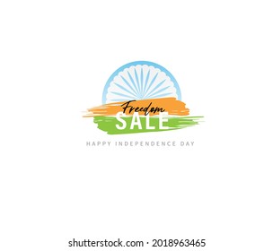 Indian Independence With Freedom Sale And Banner
