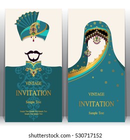 Indian invitation card, pattern and crystals color.