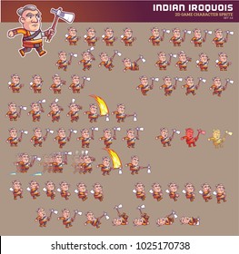 Indian Iroquois Cartoon Game Character Animation Sprite