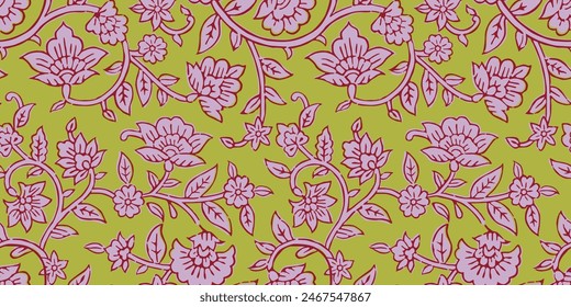 Indian Jaipur Seamless Pattern All over print Vector Illustration