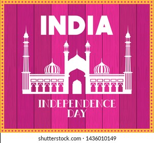 indian jama masjid temple with pink background