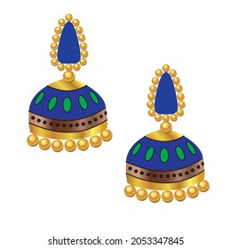 Indian jhumka jewellery vector bridal accessories fashion south asian antique jewelry vector illustration akshaya tritiya 