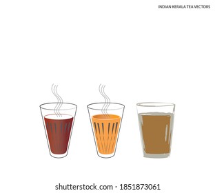 Indian Kerala different type of tea vector designs.