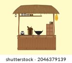 Indian Kerala Old Tea making Shop illustrator vector.