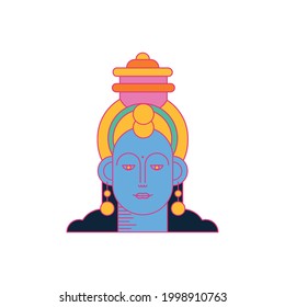Krishna india sobre fondo blanco