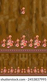 indian kurti digital background with Exquisite border design, border pattern Pakistani