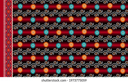  indian kurti front side border panel geometric patoda Bandhani background design