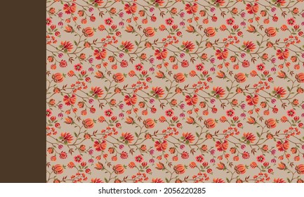 kurti indio   diseño de fondo de flores del gato delantero