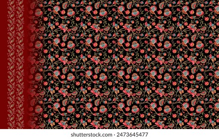 indian kurti front side design black background 