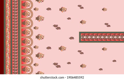 indian kurti   front side neck border background design