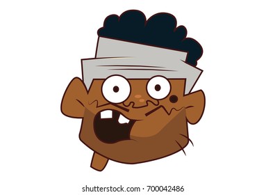 Indian Labourer Shocked. Vector Illustration. Isolated on white Background.