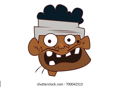 Indian Labourer Shocked. Vector Illustration. Isolated on white Background.