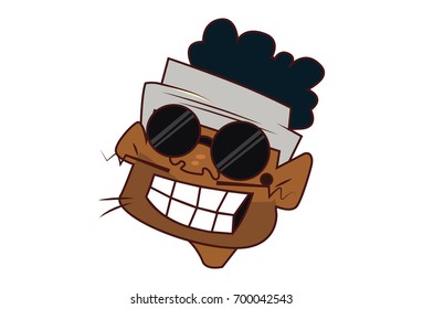 Indian Labourer with Swag. Vector Illustration. Isolated on white Background.