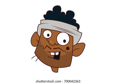 Indian Labourer . Vector Illustration. Isolated on white Background.