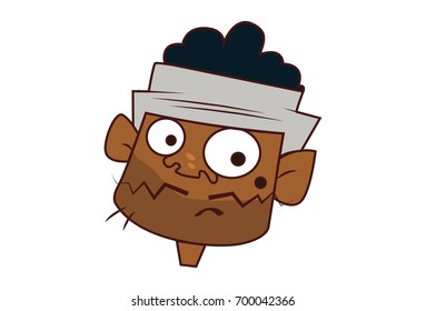 Indian Labourer . Vector Illustration. Isolated on white Background.
