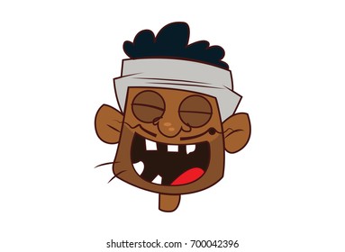 Indian Labourer . Vector Illustration. Isolated on white Background.