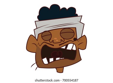Indian Labourer. Vector illustration. Isolated on white background