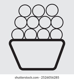 Indian Laddu and sweets icon. Laddu Bowl icon vector.