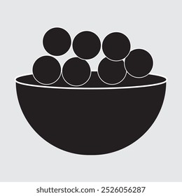 Indian Laddu and sweets icon. Laddu Bowl icon vector.