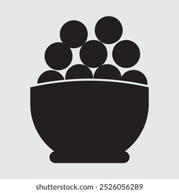 Indian Laddu and sweets icon. Laddu Bowl icon vector.