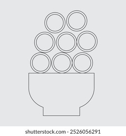 Indian Laddu and sweets icon. Laddu Bowl icon vector.