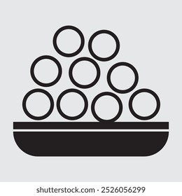 Indian Laddu and sweets icon. Laddu Bowl icon vector.