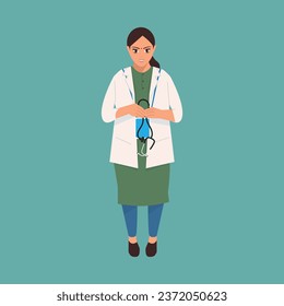 Indian lady doctor vector illustration.