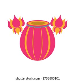 indian lamp color decoration icon vector illustration design