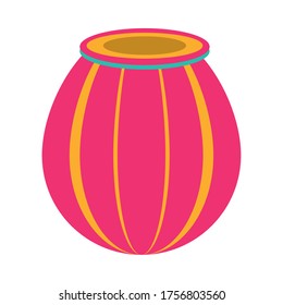 indian lamp color decoration icon vector illustration design