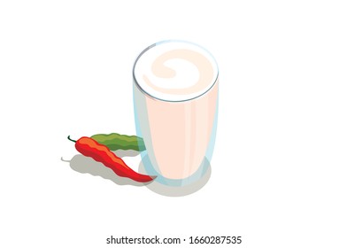 Indian Lassi with spice vector illustration on white Background