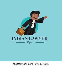 Indian lawyer vector mascot logo template. 