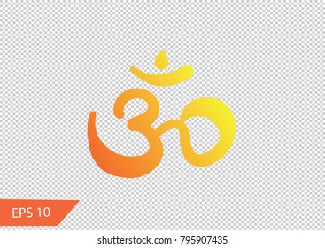 indian letter, calligraphy. hindu script: aum. 