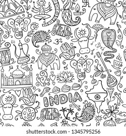 Indian lifestyle. Seamless pattern for your design