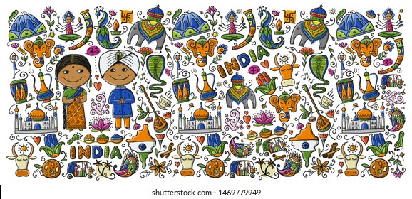 Indian lifestyle. Sketch for your design