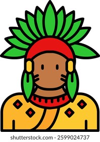 Indian Line vector Icon Design