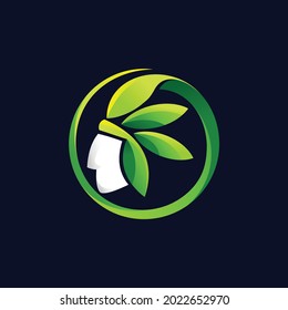 Indian logo with leaf concept