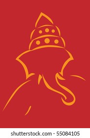 Indian Lord Ganesha - Vector Illustration